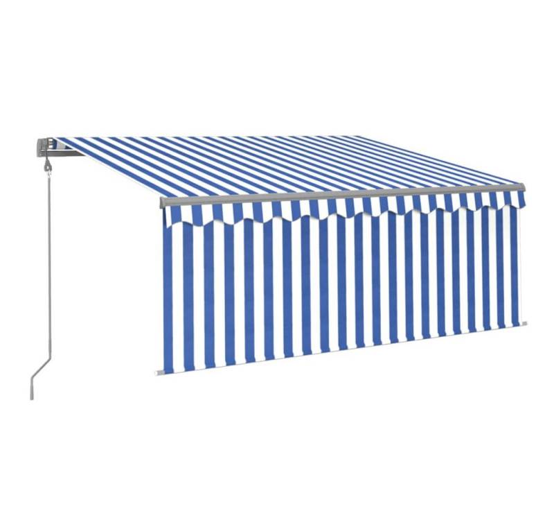 vidaXL Markise Markise Automatisch mit Rollo LED Windsensor 3,5x2,5m Blau Weiß (1-St) von vidaXL