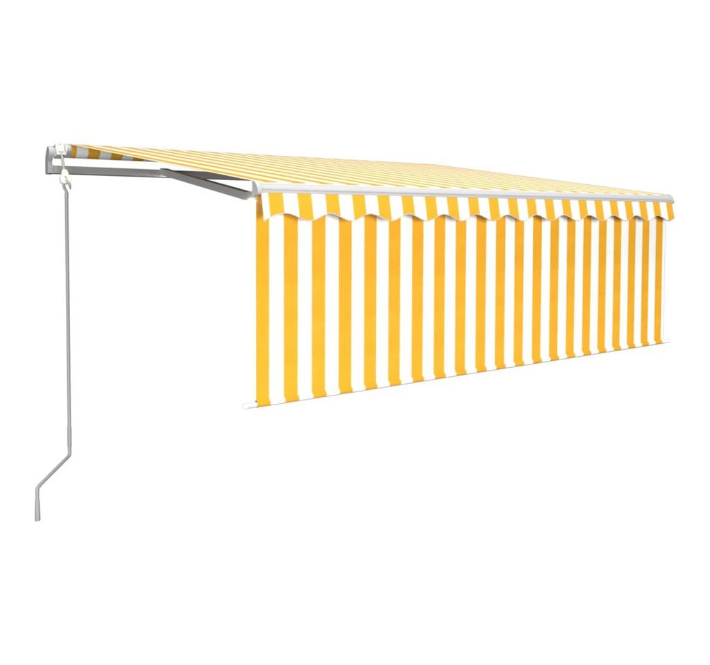 vidaXL Markise Markise Automatisch mit Rollo LED Windsensor 4x3m Gelb Weiß (1-St) von vidaXL