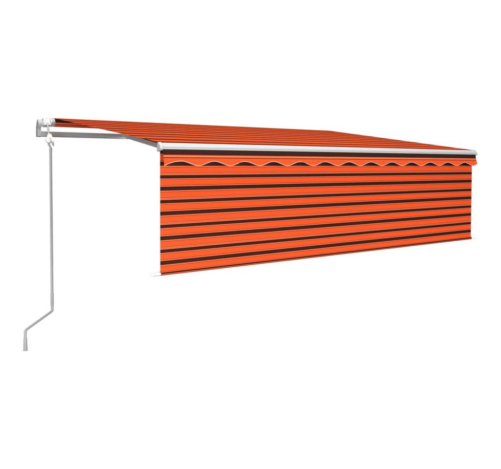 vidaXL Markise Markise Automatisch mit Rollo LED Windsensor 4x3 m Orange Braun von vidaXL