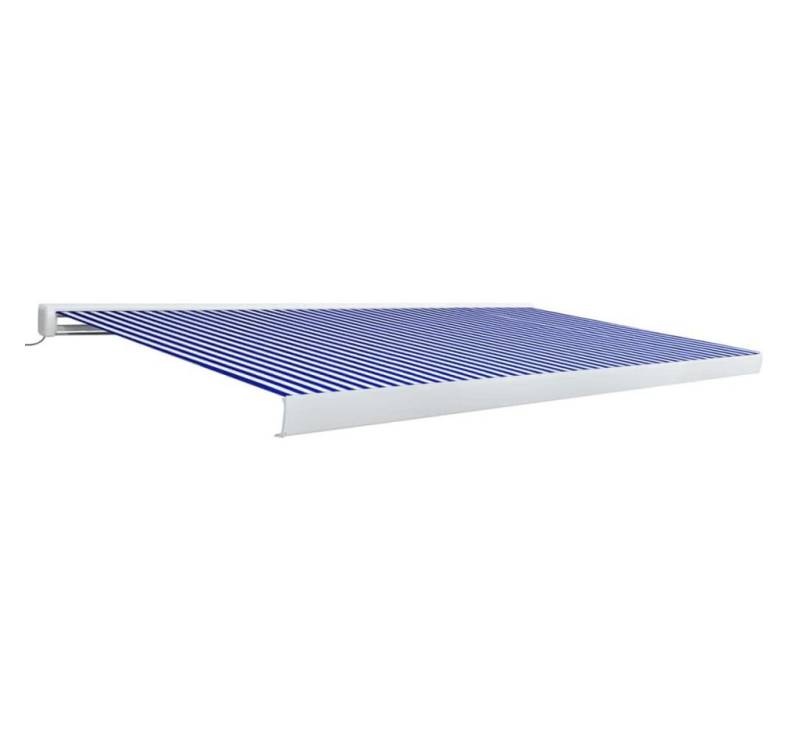 vidaXL Markise Kassettenmarkise mit Motor 500x300 cm Blau und Weiß (1-St) von vidaXL