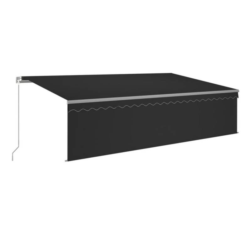 vidaXL Markise Sonnenschutz Manuell Einziehbar mit Rollo & LED 5x3 m Anthrazit von vidaXL