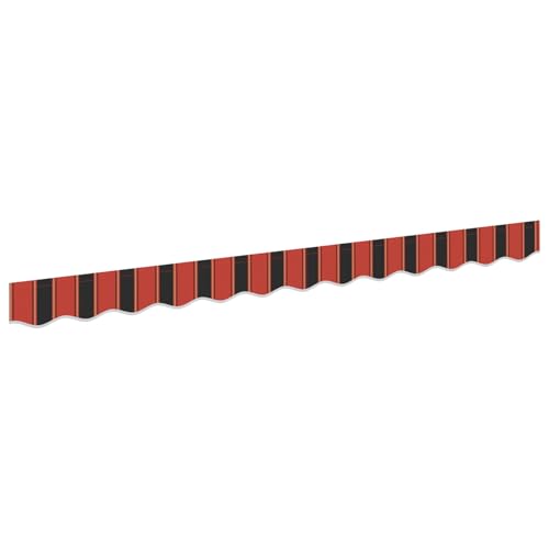 vidaXL Markisenkante für 3 m Rahmen, Bunte Streifen in Orange, Schwarz und Gelb, UV-beständiges Polyester, zusammenklappbar, perfekt fürs Draußen, Schatten für Garten, Terrasse und Sonnenschutz. von vidaXL