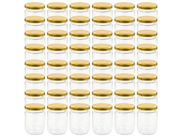 vidaXL Marmeladenglas, Einmachgläser mit Goldenem Deckel 48 Stk. 230 ml von vidaXL