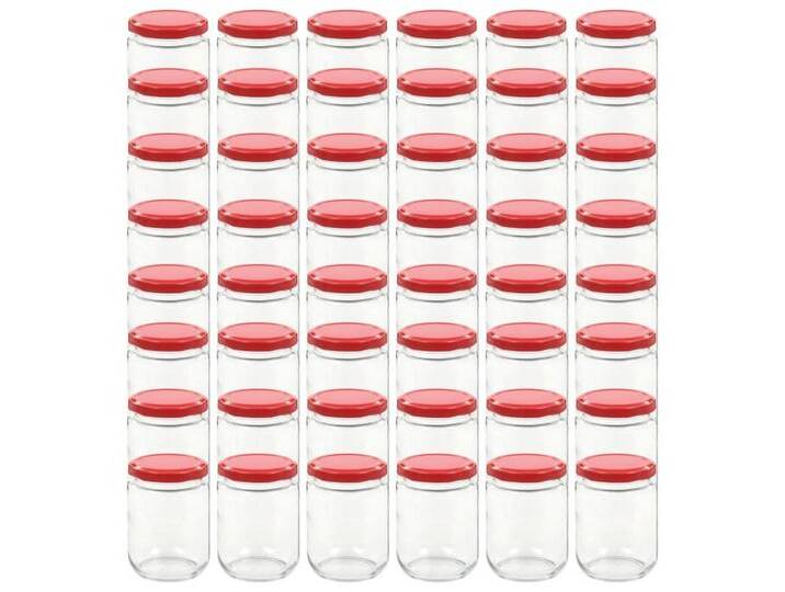 vidaXL Marmeladenglas, Einmachgläser mit Rotem Deckel 48 Stk. 230 ml von vidaXL