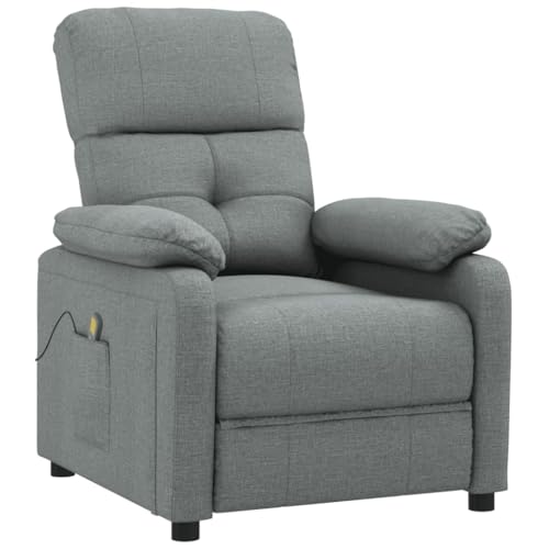 vidaXL Massagesessel, Sessel Verstellbare Rückenlehne Fußteil, Fernsehsessel Relaxsessel mit Liegefunktion, Liegesessel Polstersessel Ruhesessel, Dunkelgrau Stoff vidaXL Massagesessel, Sessel Verstellbare Rückenlehne Fußteil, Fernsehsessel Relaxsessel mit Liegefunktion, Liegesessel Polstersessel Ruhesessel, Dunkelgrau Stoff von vidaXL