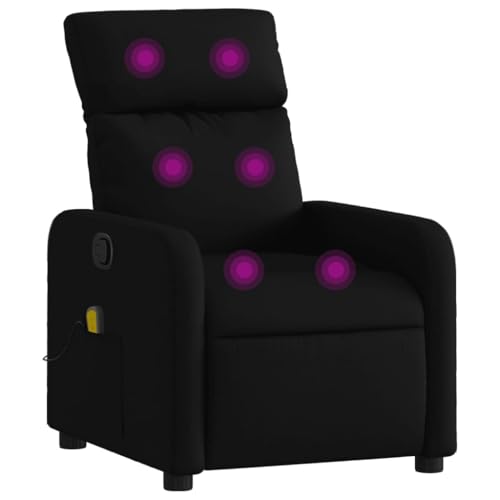vidaXL Massagesessel, Sessel Verstellbare Rückenlehne Fußteil, Fernsehsessel Relaxsessel mit Liegefunktion, Liegesessel Polstersessel Ruhesessel, Schwarz Stoff vidaXL Massagesessel, Sessel Verstellbare Rückenlehne Fußteil, Fernsehsessel Relaxsessel mit Liegefunktion, Liegesessel Polstersessel Ruhesessel, Schwarz Stoff von vidaXL