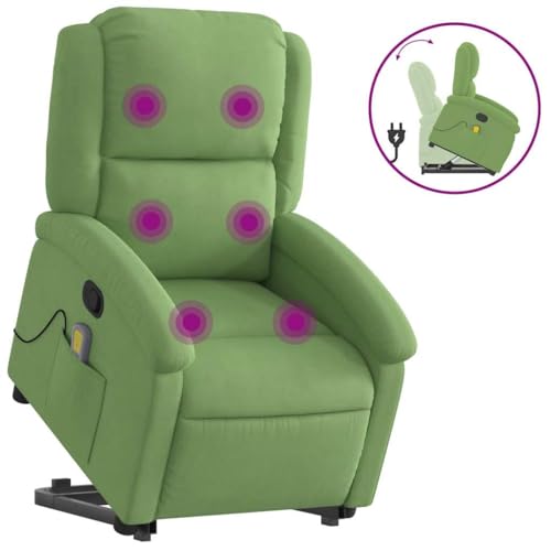 vidaXL Massagesessel, Sessel mit Aufstehhilfe, Relaxsessel mit Liegefunktion Vibrationsfunktion, Fernsehsessel Liegesessel Aufstehsessel, Hellgrün Samt vidaXL Massagesessel, Sessel mit Aufstehhilfe, Relaxsessel mit Liegefunktion Vibrationsfunktion, Fernsehsessel Liegesessel Aufstehsessel, Hellgrün Samt von vidaXL