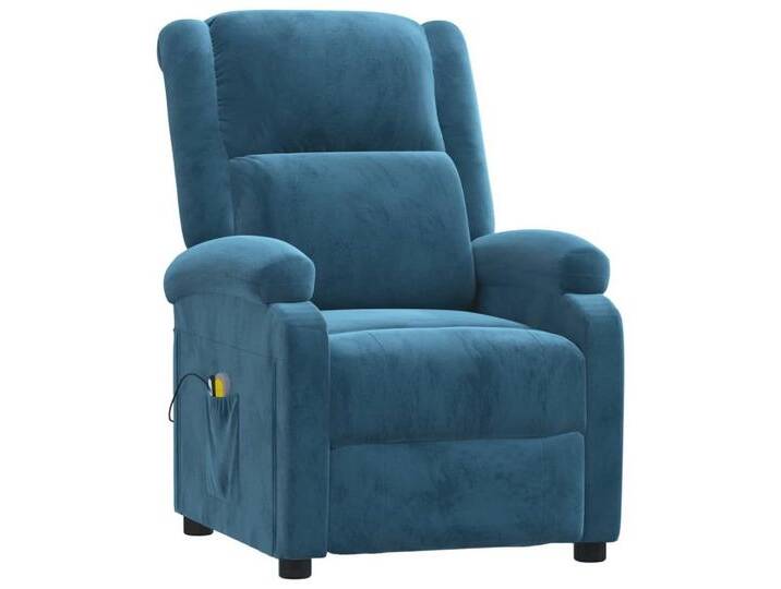vidaXL Massagesessel Elektrischer Massagesessel Blau Samt (1-St), blau, Blau von vidaXL