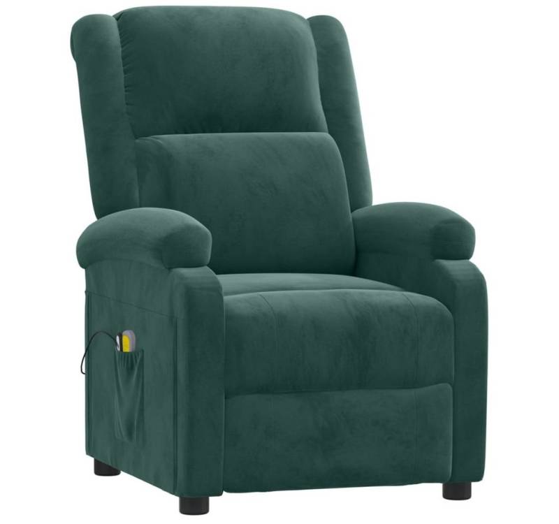 vidaXL Massagesessel Elektrischer Massagesessel Dunkelgrün Samt (1-St) von vidaXL