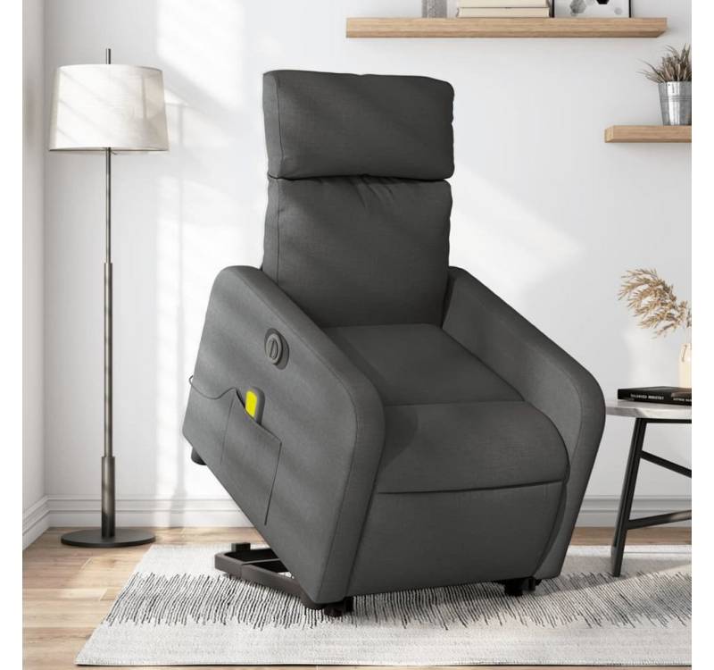 vidaXL Massagesessel Elektrischer Massagesessel mit Aufstehhilfe Dunkelgrau Stoff Fernsehse von vidaXL