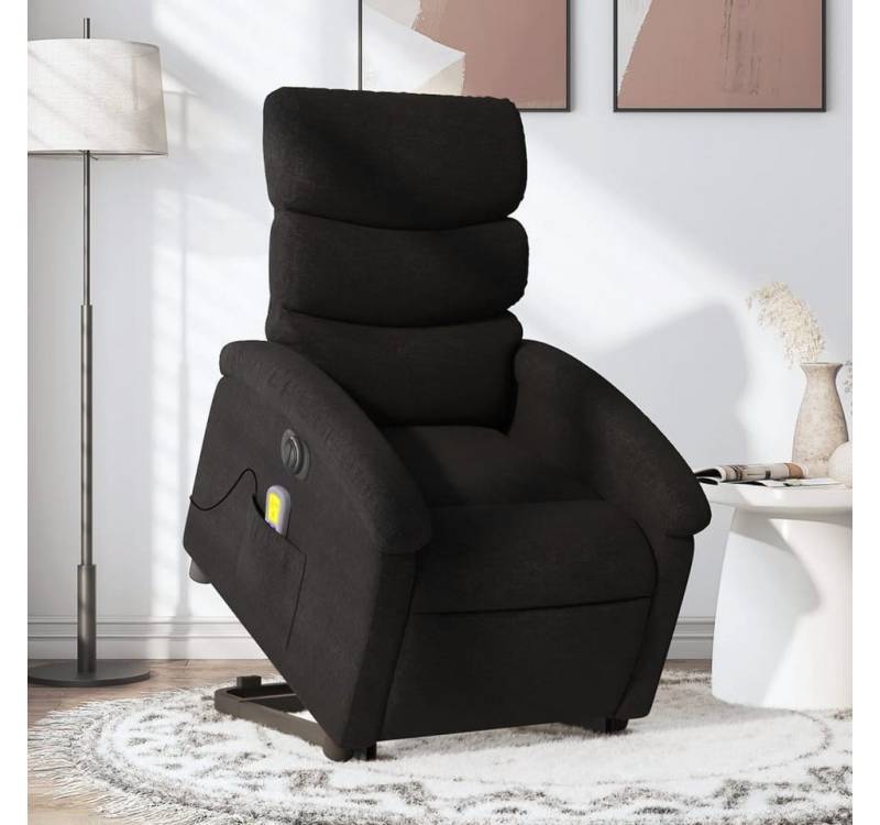 vidaXL Massagesessel Elektrischer Massagesessel mit Aufstehhilfe Schwarz Stoff Fernsehsesse von vidaXL