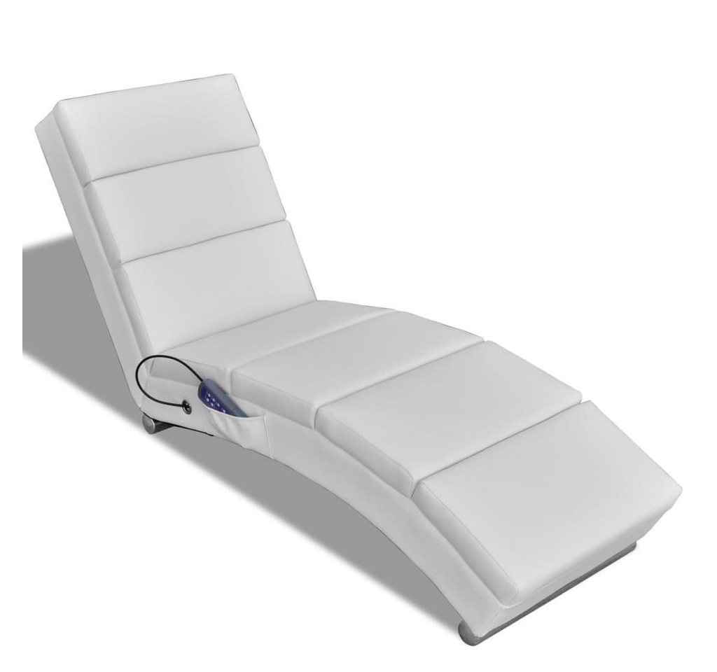 vidaXL Massagesessel Massage-Chaiselongue Weiß Kunstleder (1-St) von vidaXL