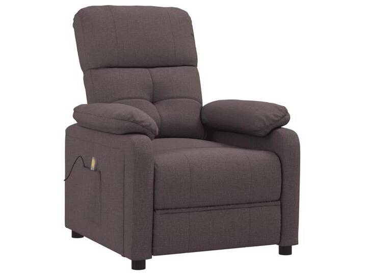 vidaXL Massagesessel Massagesessel Dunkelbraun Stoff, braun von vidaXL