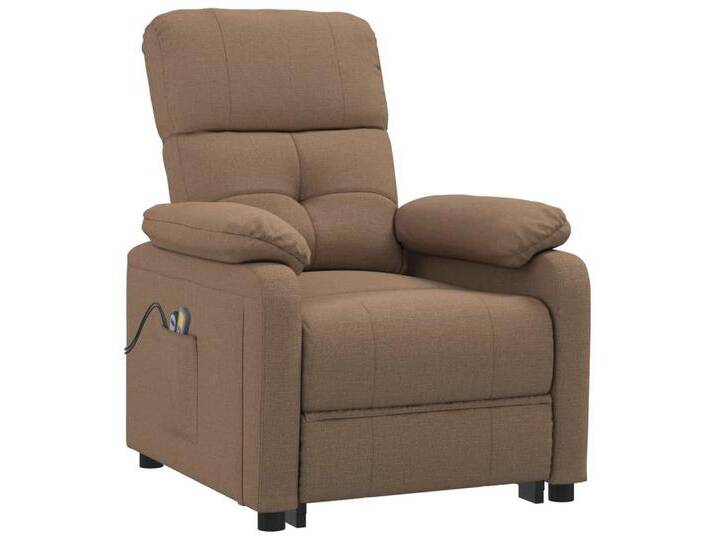 vidaXL Massagesessel Massagesessel Elektrisch Braun Stoff (1-St), braun, Braun von vidaXL