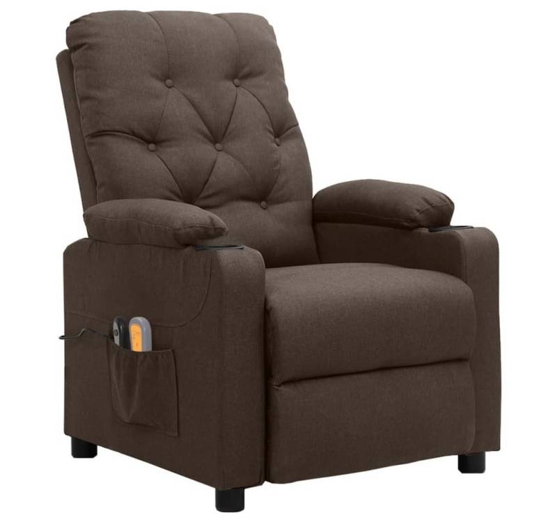 vidaXL Massagesessel Massagesessel Elektrisch Braun Stoff (1-St) von vidaXL