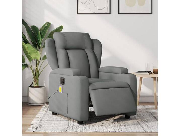 vidaXL Massagesessel Massagesessel Elektrisch Dunkelgrau Stoff, grau von vidaXL