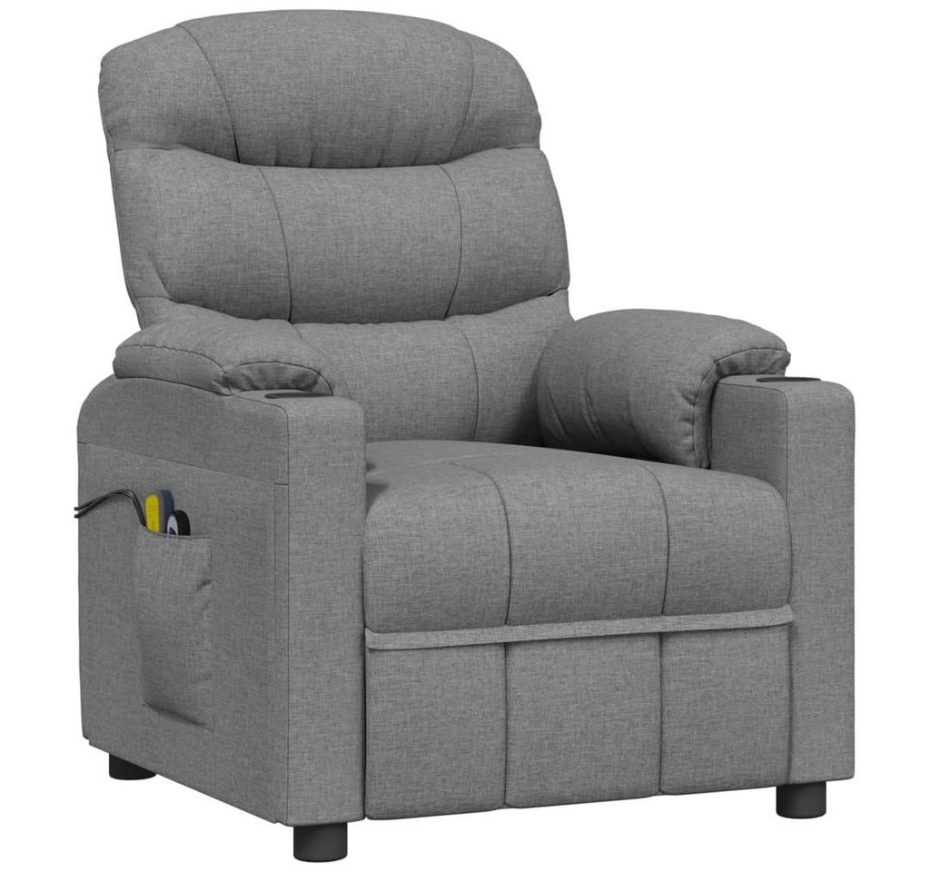 vidaXL Massagesessel Massagesessel Elektrisch Hellgrau Stoff (1-St) von vidaXL