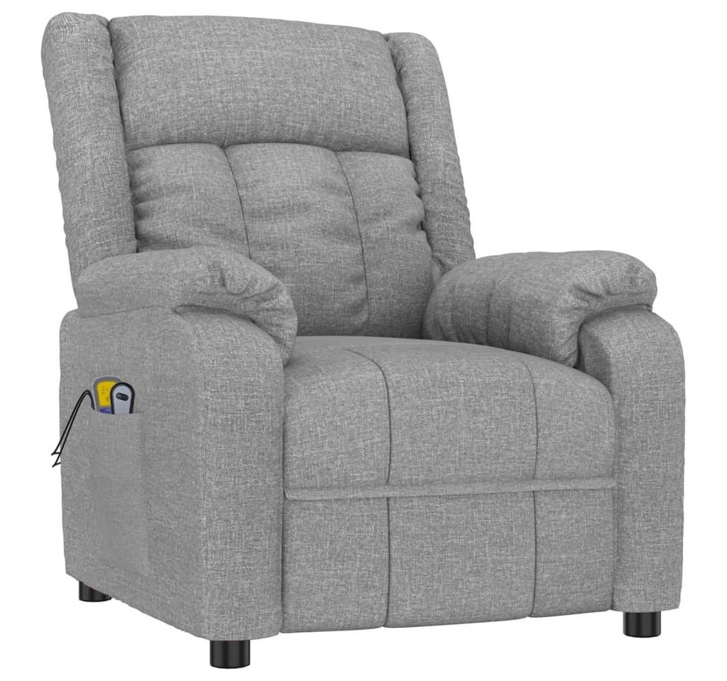 vidaXL Massagesessel Massagesessel Elektrisch Hellgrau Stoff (1-St) von vidaXL