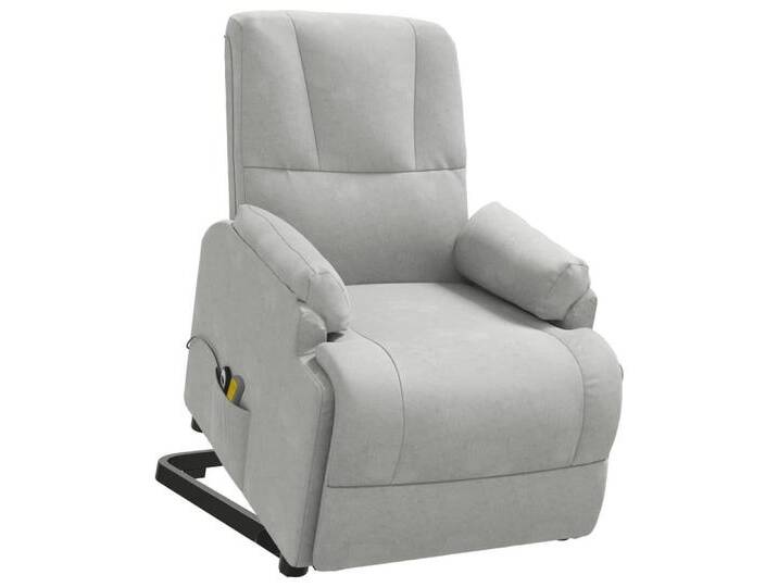 vidaXL Massagesessel Massagesessel mit Aufstehhilfe Hellgrau Wildleder-Optik (1-St), grau, Hellgrau von vidaXL