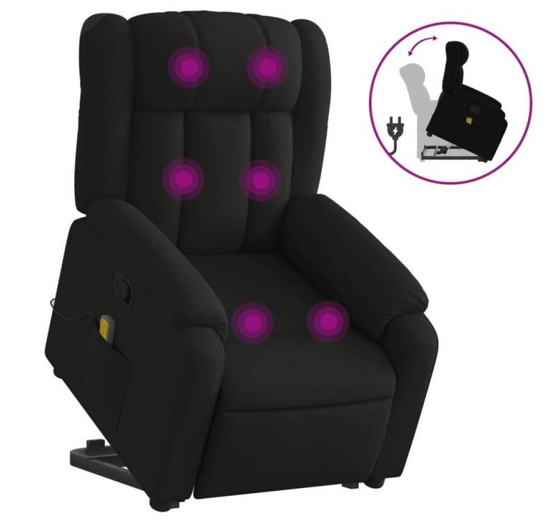 vidaXL Massagesessel Massagesessel mit Aufstehhilfe Schwarz Stoff von vidaXL