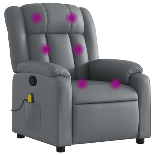 vidaXL Massagesessel Relaxsessel Grau Kunstleder von vidaXL