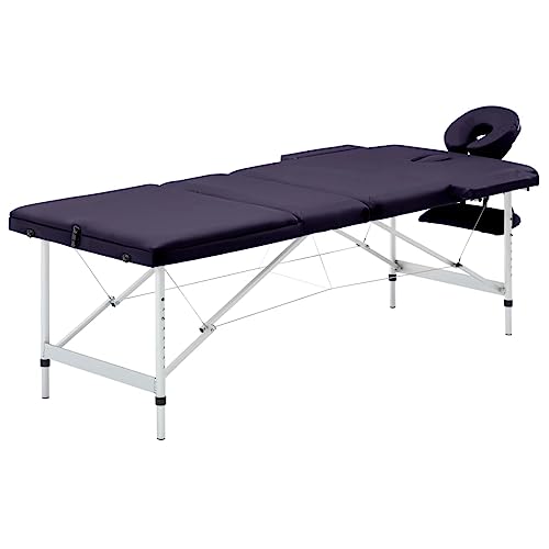 vidaXL Massagetisch Klappbar 3 Zonen mit Tragetasche Therapie Massageliege Massagebank Kosmetikliege Therapieliege Massage Liege Aluminium Lila vidaXL Massagetisch Klappbar 3 Zonen mit Tragetasche Therapie Massageliege Massagebank Kosmetikliege Therapieliege Massage Liege Aluminium Lila von vidaXL