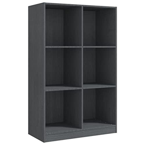 vidaXL Massivholz Kiefer Bücherregal Raumteiler Standregal Aktenregal Raumtrenner Regal Wandregal Holzregal Büroregal Grau 70x33x110cm von vidaXL