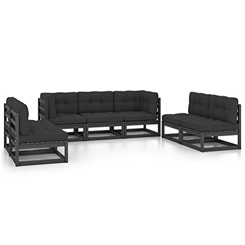 vidaXL Massivholz Kiefer Gartenmöbel 7-TLG. mit Kissen Mittelsofa Ecksofa Sitzgruppe Sofa Lounge Sitzgarnitur Garten Garnitur Gartensofa Gartenset von vidaXL
