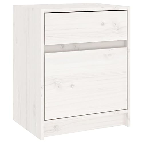 vidaXL Massivholz Kiefer Nachttisch Nachtschrank Nachtkonsole Nachtkommode Schlafzimmer Schrank Kommode Beistelltisch Weiß 40x31x50cm vidaXL Massivholz Kiefer Nachttisch Nachtschrank Nachtkonsole Nachtkommode Schlafzimmer Schrank Kommode Beistelltisch Weiß 40x31x50cm von vidaXL