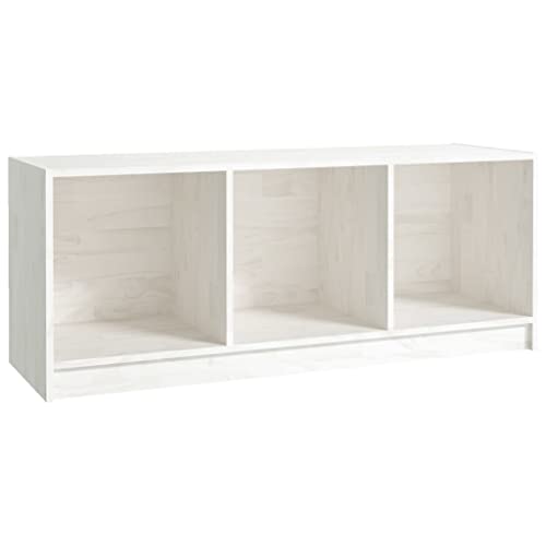 vidaXL Massivholz Kiefer TV Schrank Lowboard TV Möbel Tisch Board Sideboard Fernsehtisch Fernsehschrank HiFi-Schrank Weiß 104x33x41cm von vidaXL