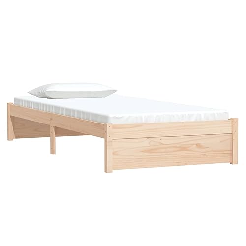 vidaXL Massivholzbett, Bett Holzbett für Schlafzimmer, Bettgestell Bettrahmen mit Lattenrost, Einzelbett Schlafzimmerbett, 90x190cm von vidaXL