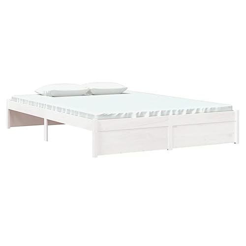 vidaXL Massivholzbett Doppelbett Bettgestell Lattenrost Bett Bettrahmen Holzbett Schlafzimmerbett Schlafzimmermöbel Weiß 140x200cm vidaXL Massivholzbett Doppelbett Bettgestell Lattenrost Bett Bettrahmen Holzbett Schlafzimmerbett Schlafzimmermöbel Weiß 140x200cm von vidaXL
