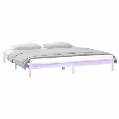 vidaXL Massivholzbett mit LEDs Bettgestell Bett Holzbett Doppelbett Bettrahmen Lattenrost Schlafzimmerbett Schlafzimmermöbel 120x200cm vidaXL Massivholzbett mit LEDs Bettgestell Bett Holzbett Doppelbett Bettrahmen Lattenrost Schlafzimmerbett Schlafzimmermöbel 120x200cm von vidaXL