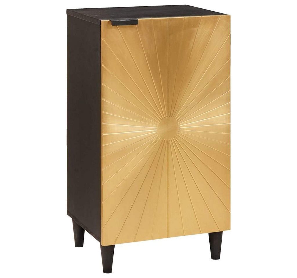vidaXL Media-Regal Sideboard Schwarz und Gold 40 x 33 x 75 cm massives holz, 1-tlg. von vidaXL