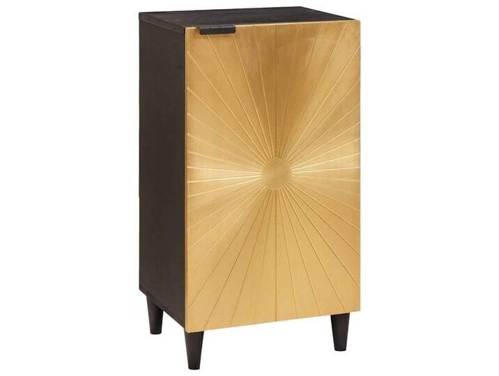 vidaXL Media-Regal Sideboard Schwarz und Gold 40 x 33 x 75 cm massives holz, 1-tlg. von vidaXL