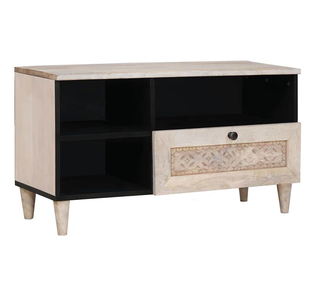 vidaXL Media-Regal TV-Schränk mit Regal Weiß 80 x 33 x 46 cm massives holz, 1-tlg. von vidaXL