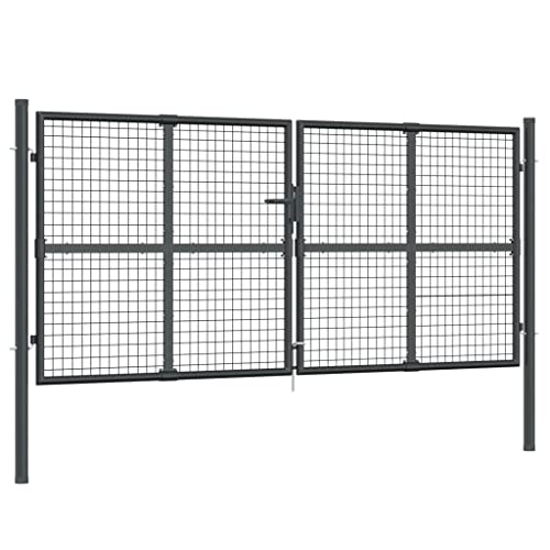 vidaXL Mesh Gartentor, Zauntor mit Riegel, Doppelflügeltor Tor für Innenhof Terrasse, Gartenzauntor Gartentür, Anthrazit 300x175cm Verzinkter Stahl vidaXL Mesh Gartentor, Zauntor mit Riegel, Doppelflügeltor Tor für Innenhof Terrasse, Gartenzauntor Gartentür, Anthrazit 300x175cm Verzinkter Stahl von vidaXL
