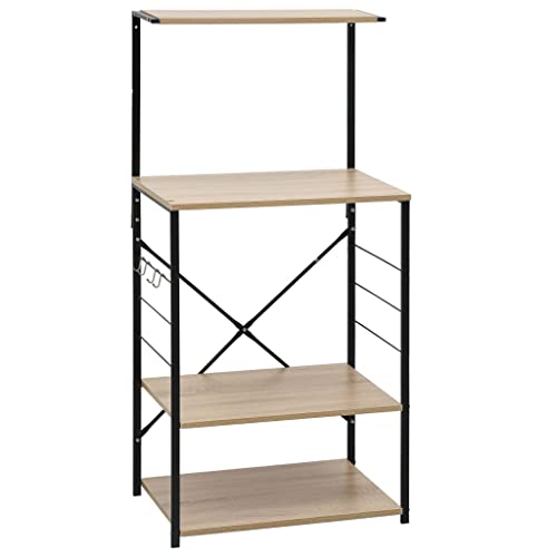 vidaXL Mikrowellenregal Küchenregal Haushaltsregal Standregal Mikrowellenhalter Bäckerregal Regal Schwarz Eiche-Optik 60×39,6×123 cm Holzwerkstoff vidaXL Mikrowellenregal Küchenregal Haushaltsregal Standregal Mikrowellenhalter Bäckerregal Regal Schwarz Eiche-Optik 60×39,6×123 cm Holzwerkstoff von vidaXL