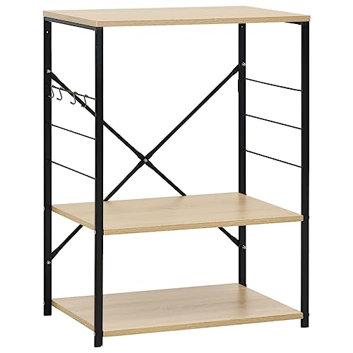 vidaXL Mikrowellenregal Küchenregal Haushaltsregal Standregal Mikrowellenhalter Bäckerregal Regal Schwarz Eiche-Optik 60×39,6×79,5 cm Holzwerkstoff von vidaXL