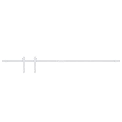 vidaXL Mini Schiebetürbeschlag Set für Schranktüren Schiebetürsystem Laufschiene Schiebetür Komplettset Gleittür Beschlagset Carbonstahl Weiß 122cm von vidaXL