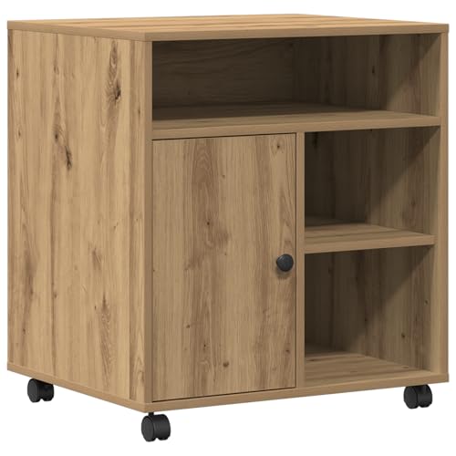 vidaXL Minimalistischer Druckerständer mit arretierbaren Rädern fürs Home Office in Artisan Eichenfinish | Bietet viel Stauraum und Glatte Oberfläche, ideal für die Nutzung als Computerarbeitsplatz vidaXL Minimalistischer Druckerständer mit arretierbaren Rädern fürs Home Office in Artisan Eichenfinish | Bietet viel Stauraum und Glatte Oberfläche, ideal für die Nutzung als Computerarbeitsplatz von vidaXL