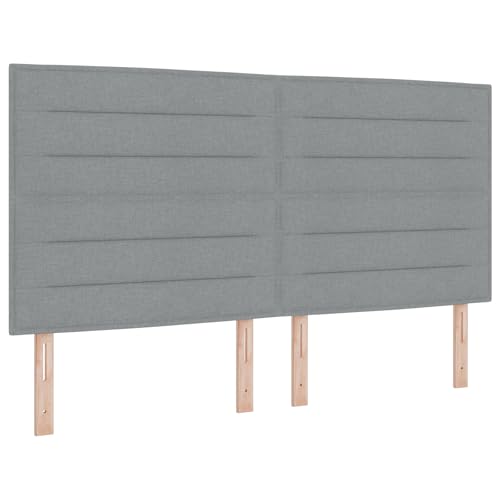 vidaXL Minimalistisches Boxspringbett mit Matratze im hellgrauen Stoffdesign | Komplettes Schlafzimmermöbel-Set Rahmen Topper Taschen-Reißverschluss Bezug Rechteckig von vidaXL