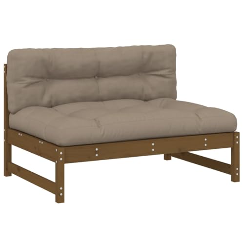 vidaXL Mittelsofa, Gartensofa mit Kissen Latten-Design, Modular Holz Sofa für Garten Terrasse, Gartenmöbel Loungemöbel, Honigbraun Massivholz Kiefer vidaXL Mittelsofa, Gartensofa mit Kissen Latten-Design, Modular Holz Sofa für Garten Terrasse, Gartenmöbel Loungemöbel, Honigbraun Massivholz Kiefer von vidaXL