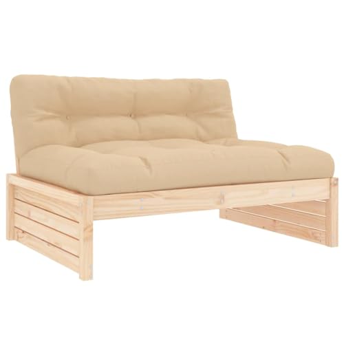 vidaXL Mittelsofa, Gartensofa mit Kissen Latten-Design, Modular Holz Sofa für Garten Terrasse, Gartenmöbel Loungemöbel, Massivholz Kiefer vidaXL Mittelsofa, Gartensofa mit Kissen Latten-Design, Modular Holz Sofa für Garten Terrasse, Gartenmöbel Loungemöbel, Massivholz Kiefer von vidaXL