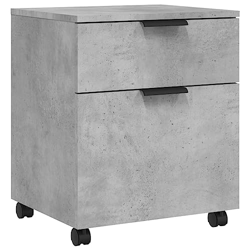 vidaXL Mobiler Aktenschrank mit Rollen Betongrau 45x38x54 cm, Schreibtischschrank, Schreibtischorganisator, Home-Office-Möbel vidaXL Mobiler Aktenschrank mit Rollen Betongrau 45x38x54 cm, Schreibtischschrank, Schreibtischorganisator, Home-Office-Möbel von vidaXL