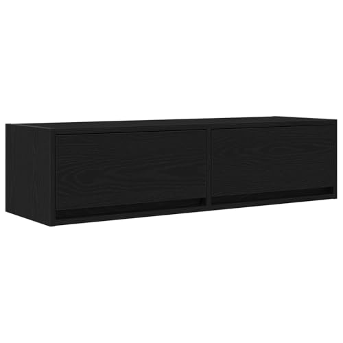 vidaXL Moderne Wandhalterung TV-Schrank mit leichtgängigen Schubladen | Schwarz Bearbeitetes Holz Kompakt 100 x 31 x 25.5 cm Ideale Aufbewahrung für Wohnzimmer und Schlafzimmer Stilvolles Design vidaXL Moderne Wandhalterung TV-Schrank mit leichtgängigen Schubladen | Schwarz Bearbeitetes Holz Kompakt 100 x 31 x 25.5 cm Ideale Aufbewahrung für Wohnzimmer und Schlafzimmer Stilvolles Design von vidaXL