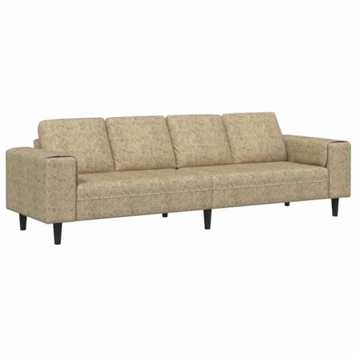 vidaXL Moderne hellgraue Couch aus Kunstleder mit abnehmbarem Rückenkissen. Die Maße sind 250 x 77 x 76 cm. Der Rahmen besteht aus Engineered Wood. von vidaXL
