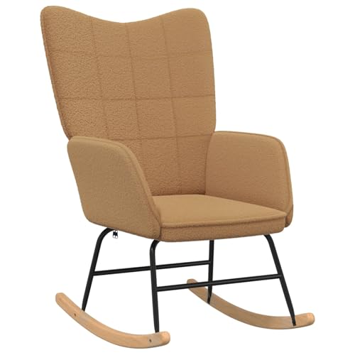 vidaXL Moderner Beiger Schaukelstuhl für das Wohnzimmer Bequemer Sessel mit stylischem Stoff Ideal zum Lesen und Entspannen in kleinen Räumen von vidaXL