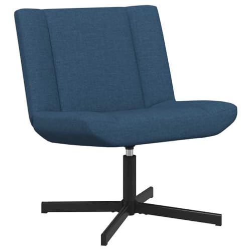 vidaXL Moderner Dreh-Loungesessel Blau Stoff Verstellbare Sitzgelegenheit Stylisches Indoor Nutzung Bequemes Design Ideal für Wohnzimmer Büro Lesen Spielen Ergonomische Unterstützung Möbel Haltbar von vidaXL