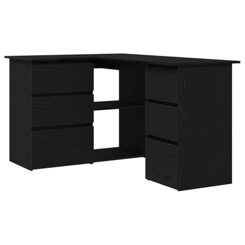 vidaXL Moderner Eckschreibtisch in Schwarz-Eiche mit viel Stauraum | Stylisches, platzsparendes L-förmiges Design, ideal für Heimbüros und Lerngebrauch, 145 x 100 x 76 cm Arbeitsplatzmöbel vidaXL Moderner Eckschreibtisch in Schwarz-Eiche mit viel Stauraum | Stylisches, platzsparendes L-förmiges Design, ideal für Heimbüros und Lerngebrauch, 145 x 100 x 76 cm Arbeitsplatzmöbel von vidaXL